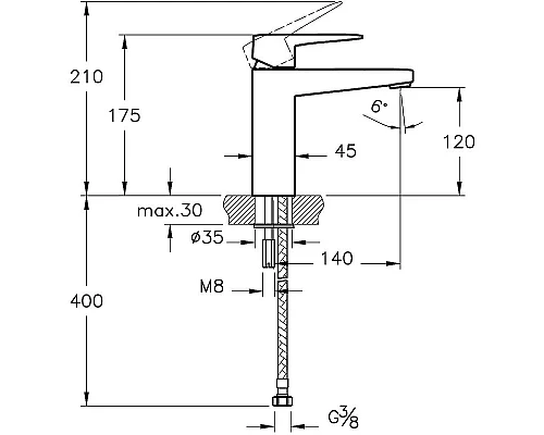 Заказать Смеситель для раковины Vitra Root Square A42731EXP Хром в магазине сантехники Santeh-Crystal.ru