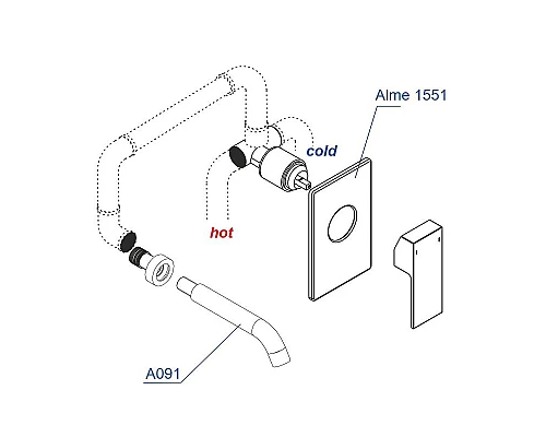 Купить Смеситель для раковины WasserKRAFT A66553 Черный глянец в магазине сантехники Santeh-Crystal.ru