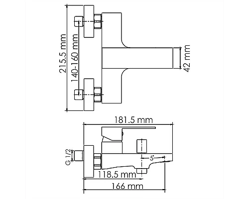 Купить Смеситель для ванны WasserKRAFT Abens 2001 Чёрный матовый в магазине сантехники Santeh-Crystal.ru