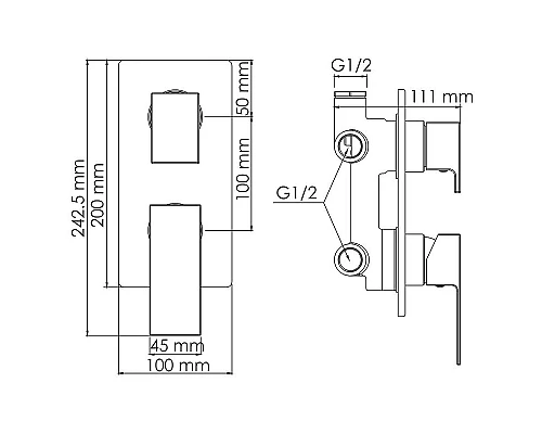 Купить Смеситель для душа WasserKRAFT Abens 2071 Чёрный матовый в магазине сантехники Santeh-Crystal.ru