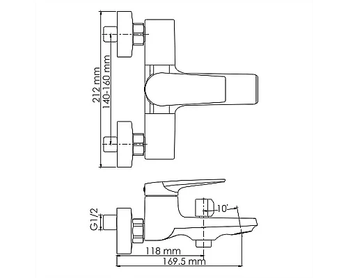 Купить Смеситель для ванны WasserKRAFT Aisch 5501 Золото матовое в магазине сантехники Santeh-Crystal.ru