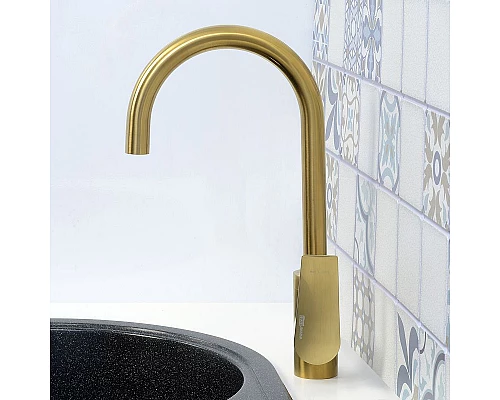 Купить Смеситель для кухни WasserKRAFT Aisch 5507 Золото матовое в магазине сантехники Santeh-Crystal.ru