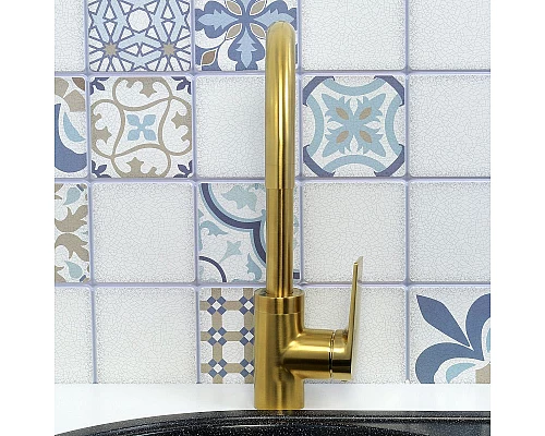 Купить Смеситель для кухни WasserKRAFT Aisch 5507 Золото матовое в магазине сантехники Santeh-Crystal.ru