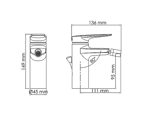 Купить Смеситель для биде WasserKRAFT Aisch 5506 Золото матовое в магазине сантехники Santeh-Crystal.ru