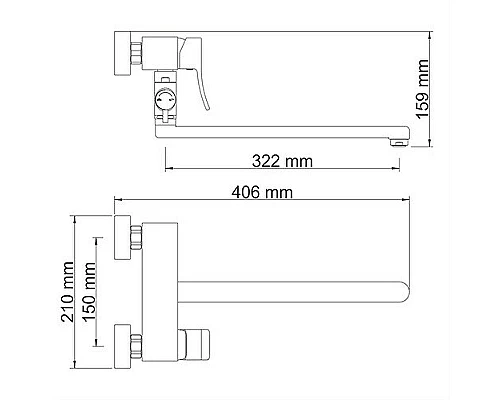 Купить Смеситель для ванны WasserKRAFT Aller 1062L универсальный Хром в магазине сантехники Santeh-Crystal.ru