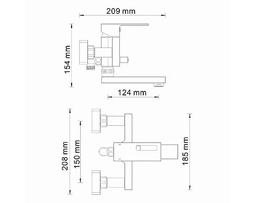 Заказать Смеситель для ванны WasserKRAFT Alme 1501 Хром в магазине сантехники Santeh-Crystal.ru