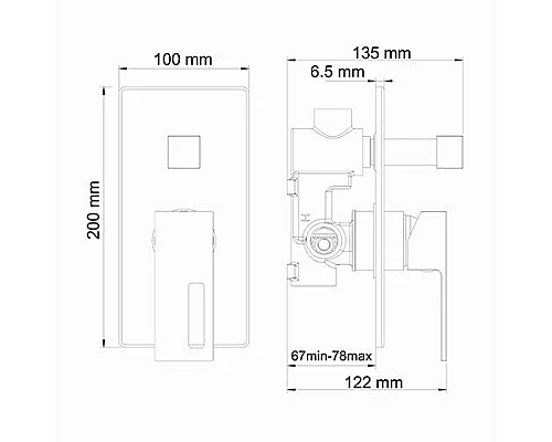 Приобрести Смеситель для душа WasserKRAFT Alme 1541 Хром в магазине сантехники Santeh-Crystal.ru