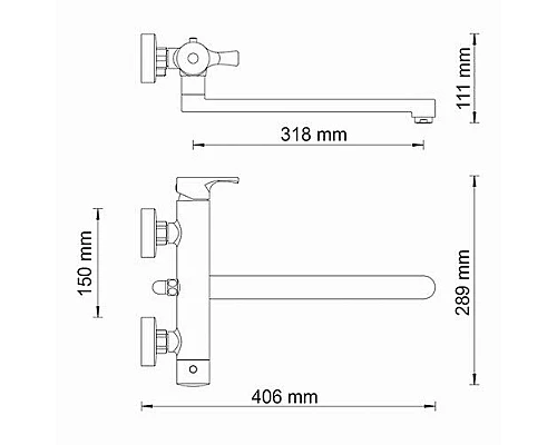 Приобрести Смеситель для ванны WasserKRAFT Berkel 4802L универсальный Хром в магазине сантехники Santeh-Crystal.ru