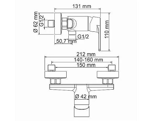 Приобрести Смеситель для душа WasserKRAFT Dill 6102 Хром в магазине сантехники Santeh-Crystal.ru