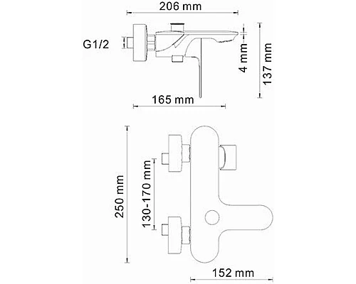 Заказать Смеситель для ванны WasserKRAFT Dinkel 5801 Хром в магазине сантехники Santeh-Crystal.ru