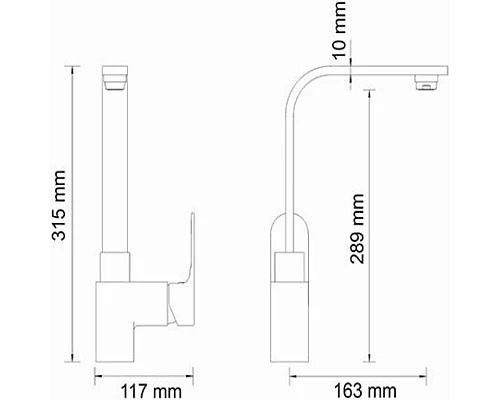 Заказать Смеситель для кухни WasserKRAFT Dinkel 5807 Хром в магазине сантехники Santeh-Crystal.ru