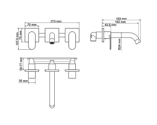Купить Смеситель для раковины WasserKRAFT Elbе 7445 Черный матовый в магазине сантехники Santeh-Crystal.ru