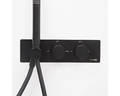 Заказать Смеситель для душа WasserKRAFT Elbe 7488 Thermo с термостатом Черный в магазине сантехники Santeh-Crystal.ru