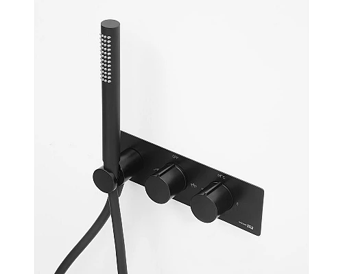 Заказать Смеситель для душа WasserKRAFT Elbe 7488 Thermo с термостатом Черный в магазине сантехники Santeh-Crystal.ru