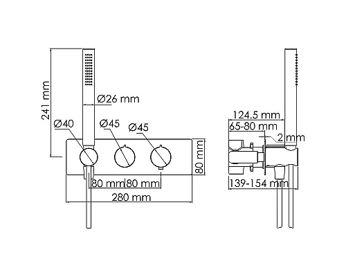 Заказать Смеситель для душа WasserKRAFT Elbe 7488 Thermo с термостатом Черный в магазине сантехники Santeh-Crystal.ru