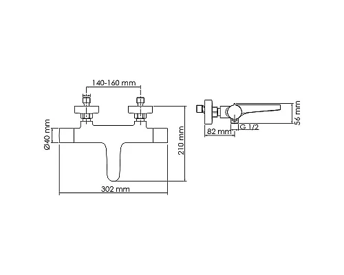 Приобрести Смеситель для ванны WasserKRAFT Elbe 7411 Thermo с термостатом Черный в магазине сантехники Santeh-Crystal.ru