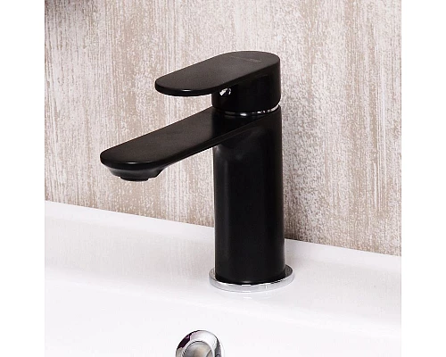 Приобрести Смеситель для раковины WasserKRAFT Elbе 7403 Черный матовый Хром в магазине сантехники Santeh-Crystal.ru