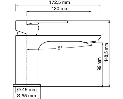 Приобрести Смеситель для раковины WasserKRAFT Elbе 7403 Черный матовый Хром в магазине сантехники Santeh-Crystal.ru