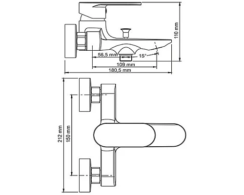 Приобрести Смеситель для ванны WasserKRAFT Elbе 7401 Черный матовый Хром в магазине сантехники Santeh-Crystal.ru