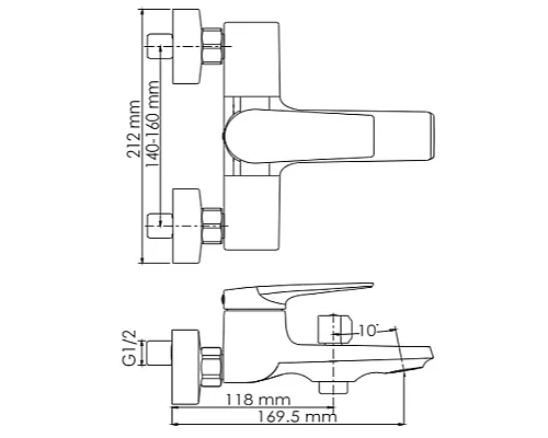 Заказать Смеситель для ванны WasserKRAFT Glan 6601 Черный глянцевый в магазине сантехники Santeh-Crystal.ru