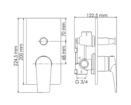 Купить Смеситель для душа WasserKRAFT Glan 6661 Черный глянцевый в магазине сантехники Santeh-Crystal.ru