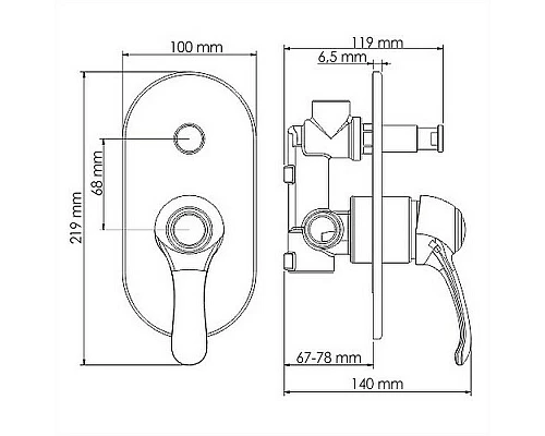Купить Смеситель для душа WasserKRAFT Isar 1361 Темная бронза в магазине сантехники Santeh-Crystal.ru
