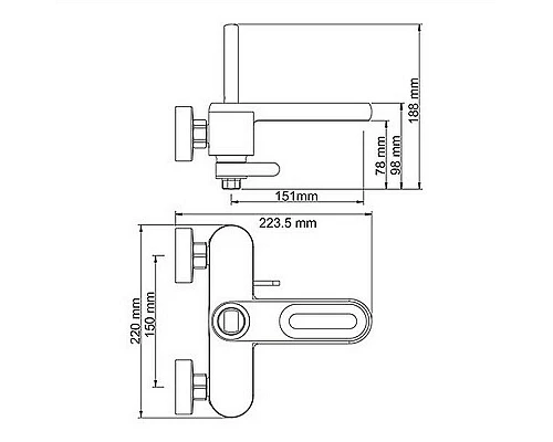 Купить Смеситель для ванны WasserKRAFT Kammel 1801 Хром в магазине сантехники Santeh-Crystal.ru