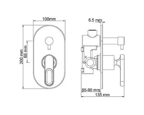 Купить Смеситель для душа WasserKRAFT Kammel 1841 Хром в магазине сантехники Santeh-Crystal.ru