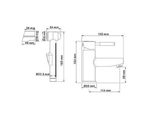 Приобрести Смеситель для раковины WasserKRAFT Main 4108 с гигиеническим душем Хром в магазине сантехники Santeh-Crystal.ru