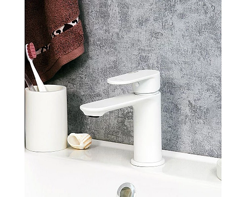 Купить Смеситель для раковины WasserKRAFT Mindel 8503 Белый матовый в магазине сантехники Santeh-Crystal.ru