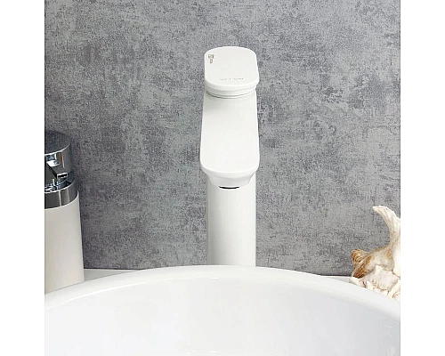 Купить Смеситель для раковины WasserKRAFT Mindel 8503H Белый матовый в магазине сантехники Santeh-Crystal.ru