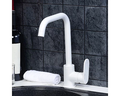 Приобрести Смеситель для кухни WasserKRAFT Mindel 8507 Белый матовый в магазине сантехники Santeh-Crystal.ru
