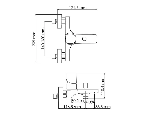 Купить Смеситель для ванны WasserKRAFT Naab 8601 Хром в магазине сантехники Santeh-Crystal.ru