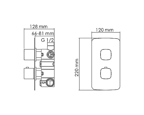 Приобрести Смеситель для душа WasserKRAFT Naab 8644 Thermo с термостатом Хром в магазине сантехники Santeh-Crystal.ru