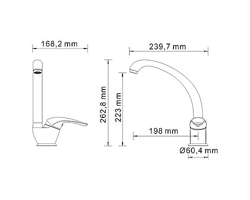 Заказать Смеситель для кухни WasserKRAFT Rossel 2807 Хром в магазине сантехники Santeh-Crystal.ru