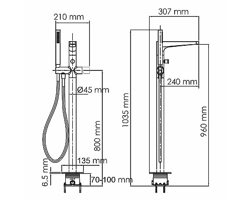 Приобрести Смеситель для ванны WasserKRAFT Sauer 7121 Золото в магазине сантехники Santeh-Crystal.ru