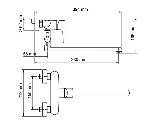 Купить Смеситель для ванны WasserKRAFT Vils 5602L универсальный Хром в магазине сантехники Santeh-Crystal.ru
