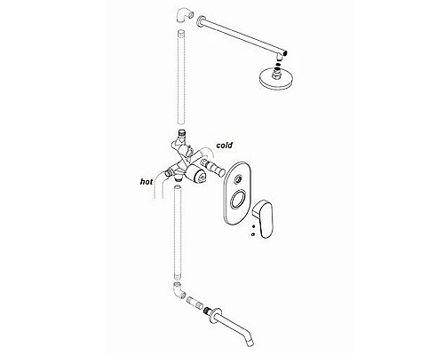 Купить Смеситель для душа WasserKRAFT Wern 4241 Хром матовый в магазине сантехники Santeh-Crystal.ru