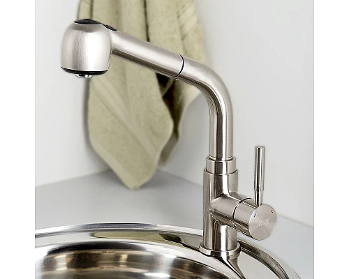 Приобрести Смеситель для кухни WasserKRAFT Wern 4266 Хром матовый в магазине сантехники Santeh-Crystal.ru