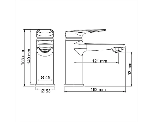 Приобрести Смеситель для раковины WasserKRAFT Wiese 8403 Оружейная сталь в магазине сантехники Santeh-Crystal.ru