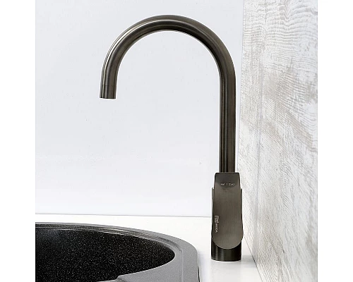 Заказать Смеситель для кухни WasserKRAFT Wiese 8407 Оружейная сталь в магазине сантехники Santeh-Crystal.ru