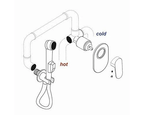 Заказать Смеситель для душа WasserKRAFT Wiese 8451 Оружейная сталь в магазине сантехники Santeh-Crystal.ru