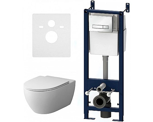 Заказать Комплект унитаза с инсталляцией AM.PM Awe FlashClean IS30201.111700 с сиденьем Микролифт и Белой клавишей смыва в магазине сантехники Santeh-Crystal.ru