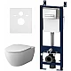 Заказать Комплект унитаза с инсталляцией AM.PM Awe FlashClean IS30201.111700 с сиденьем Микролифт и Белой клавишей смыва в магазине сантехники Santeh-Crystal.ru