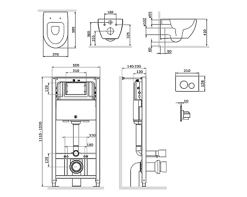 Приобрести Комплект унитаза с инсталляцией AM.PM Awe FlashClean IS49051.111700 с сиденьем Микролифт и клавишей смыва Хром в магазине сантехники Santeh-Crystal.ru