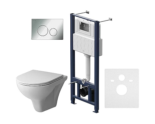 Купить Комплект унитаза с инсталляцией AM.PM Gem FlashClean IS49051.901700 с сиденьем Микролифт и клавишей смыва Хром в магазине сантехники Santeh-Crystal.ru