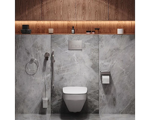 Купить Комплект унитаза с инсталляцией AM.PM Inspire 2.0 CK50GD с сиденьем Микролифт с клавишей смыва Хром с гигиеническим душем и аксессуарами для ванной к в магазине сантехники Santeh-Crystal.ru