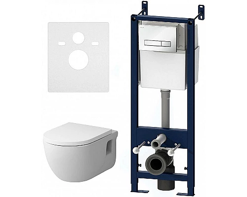 Заказать Комплект унитаза с инсталляцией AM.PM Like FlashClean IS30201.801701 с сиденьем Микролифт и Белой клавишей смыва в магазине сантехники Santeh-Crystal.ru