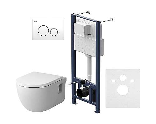 Купить Комплект унитаза с инсталляцией AM.PM Like IS49001.801701 с сиденьем Микролифт и Белой клавишей смыва в магазине сантехники Santeh-Crystal.ru