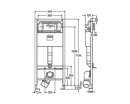 Купить Комплект унитаза AM.PM Spirit FlashClean C701700WH + C707857WH с инсталляцией Viega Prevista Dry 792855 с сиденьем Микролифт и клавишей смыва Хром в магазине сантехники Santeh-Crystal.ru